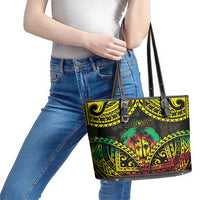 Aloha Tropical Palm Trees Leather Tote Bag Reggae Polynesian Pattern LT05 - Polynesian Pride