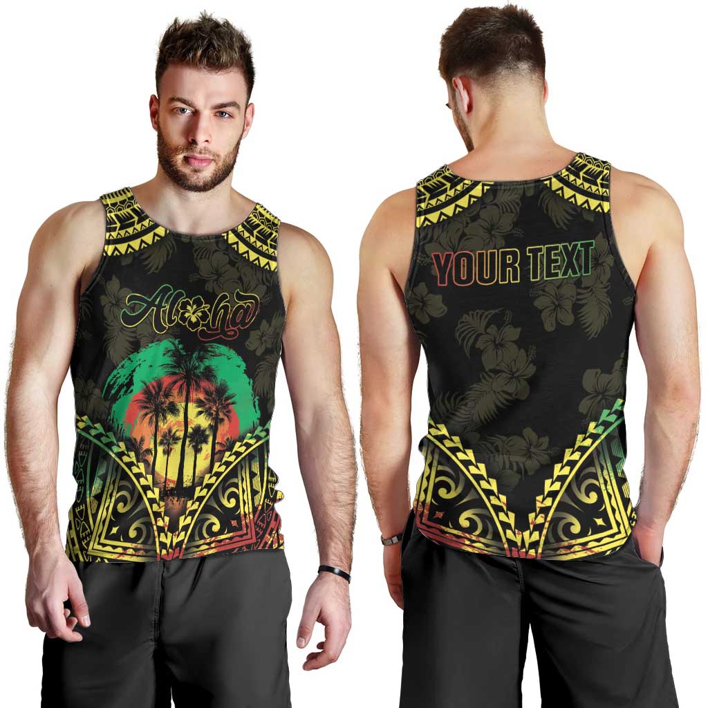 Aloha Tropical Palm Trees Men Tank Top Reggae Polynesian Pattern LT05 - Polynesian Pride