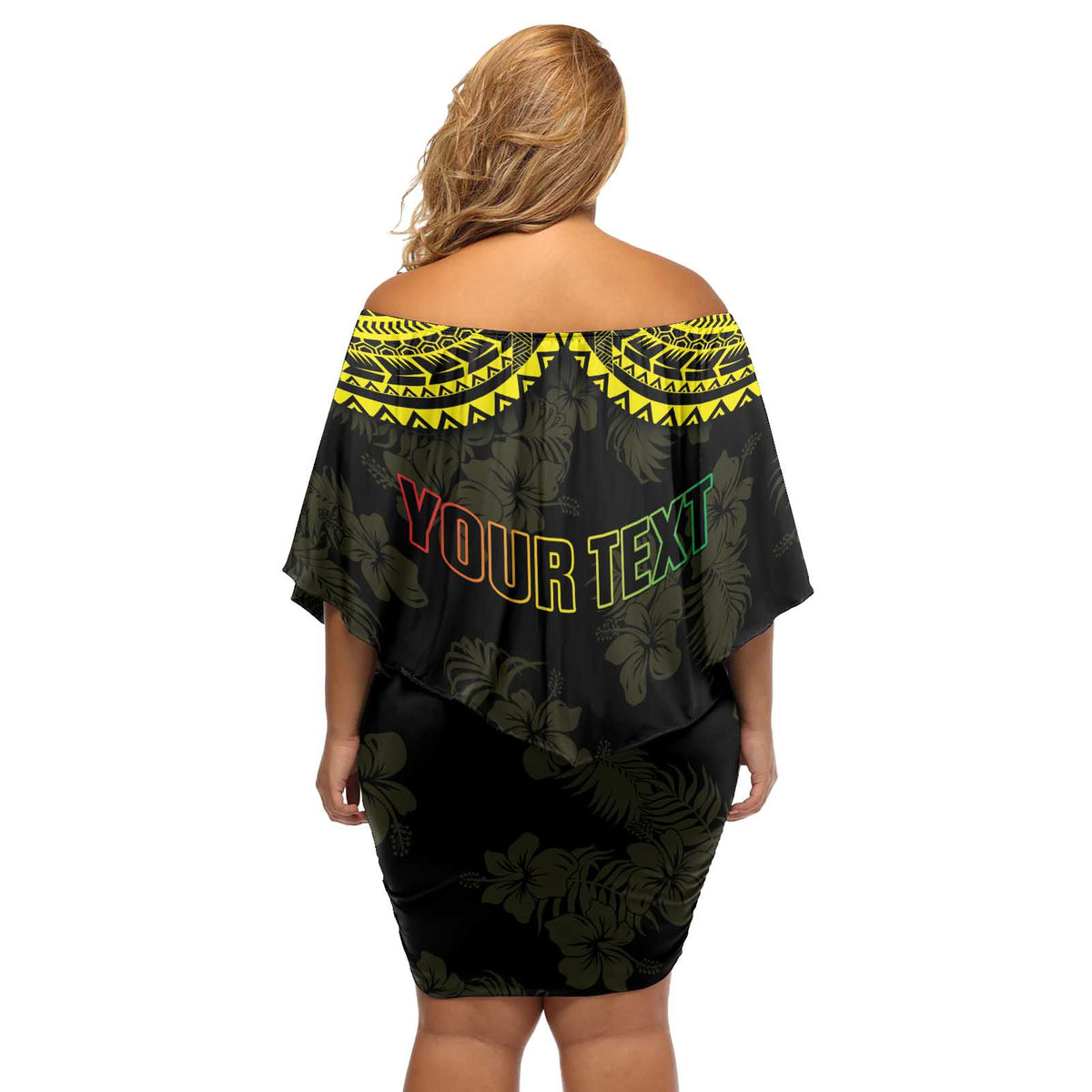 Aloha Tropical Palm Trees Off Shoulder Short Dress Reggae Polynesian Pattern LT05 - Polynesian Pride
