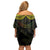 Aloha Tropical Palm Trees Off Shoulder Short Dress Reggae Polynesian Pattern