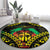 Aloha Tropical Palm Trees Round Carpet Reggae Polynesian Pattern