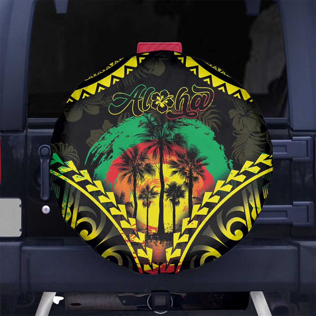 Aloha Tropical Palm Trees Spare Tire Cover Reggae Polynesian Pattern LT05 - Polynesian Pride