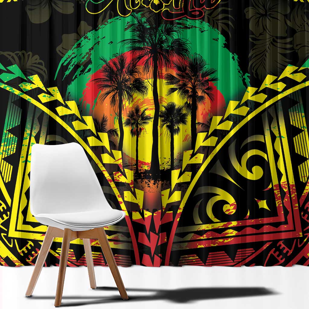 Aloha Tropical Palm Trees Window Curtain Reggae Polynesian Pattern LT05 - Polynesian Pride