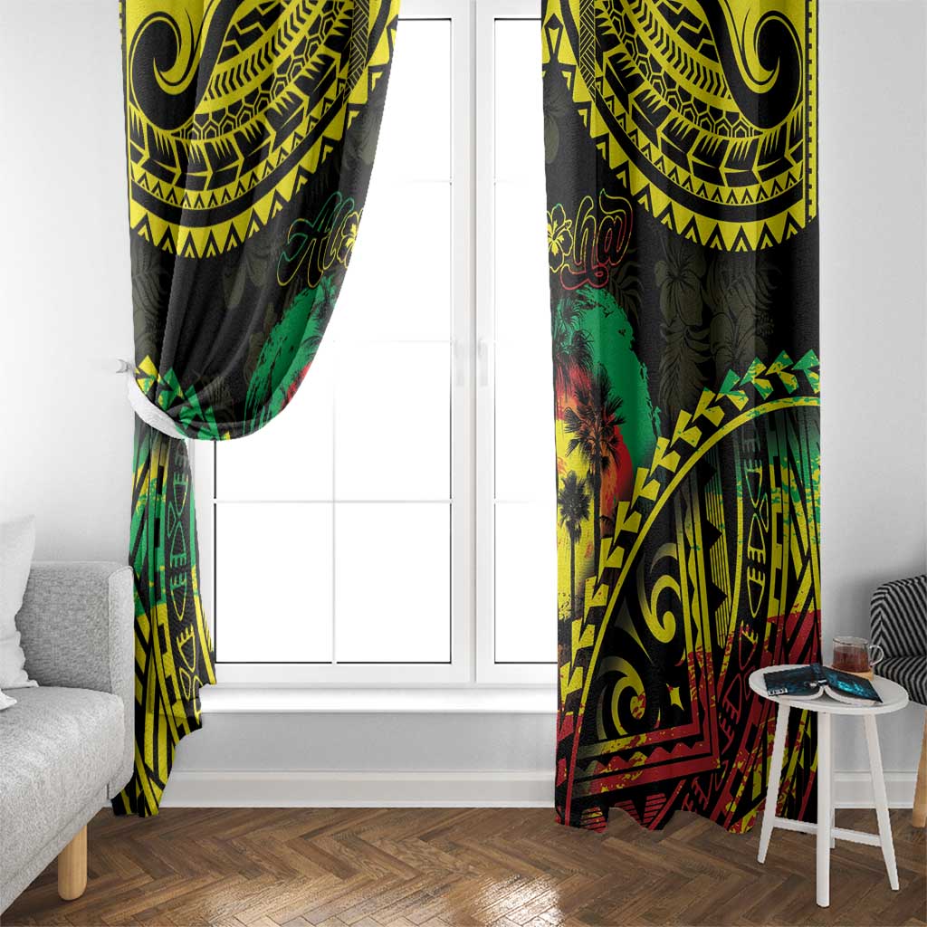 Aloha Tropical Palm Trees Window Curtain Reggae Polynesian Pattern LT05 - Polynesian Pride