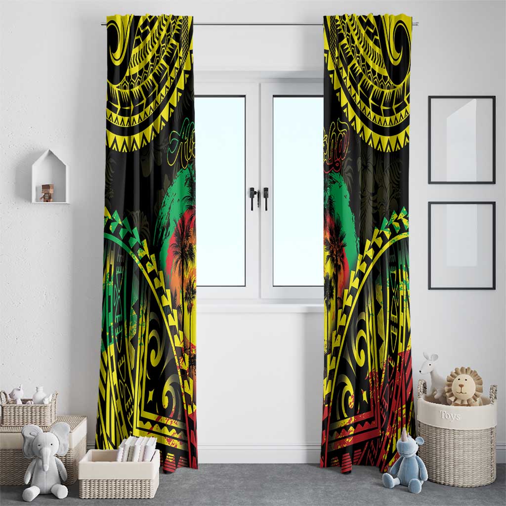 Aloha Tropical Palm Trees Window Curtain Reggae Polynesian Pattern LT05 - Polynesian Pride