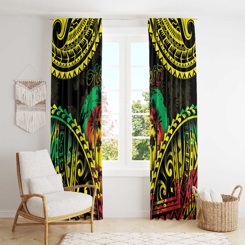Aloha Tropical Palm Trees Window Curtain Reggae Polynesian Pattern LT05 - Polynesian Pride