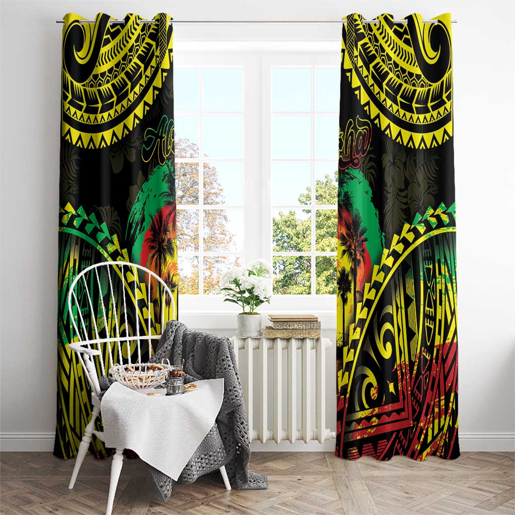 Aloha Tropical Palm Trees Window Curtain Reggae Polynesian Pattern LT05 - Polynesian Pride