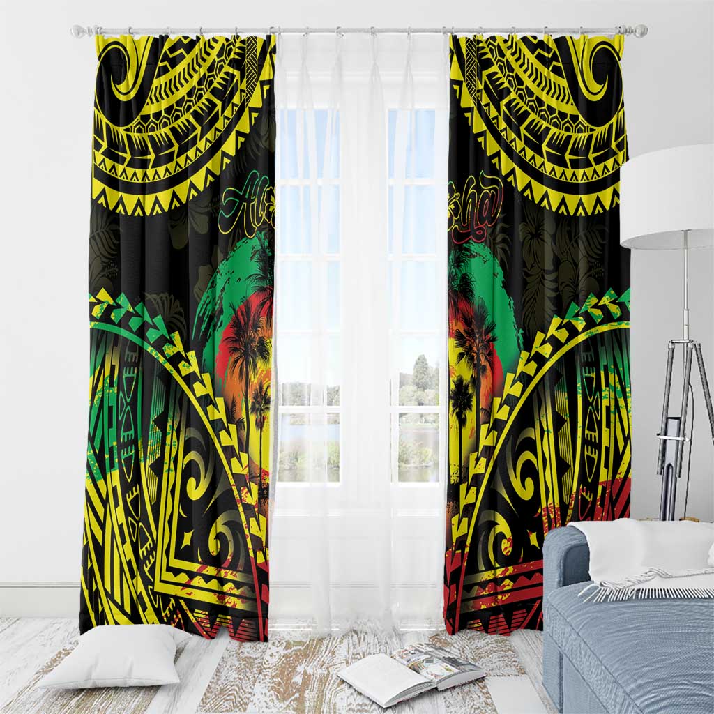 Aloha Tropical Palm Trees Window Curtain Reggae Polynesian Pattern LT05 - Polynesian Pride