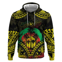 Aloha Tropical Palm Trees Zip Hoodie Reggae Polynesian Pattern