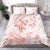 Polynesia Hammerhead Shark Bedding Set Tropical Flowers Tribal Pattern Peach