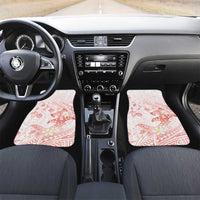 Polynesia Hammerhead Shark Car Mats Tropical Flowers Tribal Pattern Peach LT05 Set 2pcs - Front Peach - Polynesian Pride
