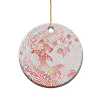 Polynesia Hammerhead Shark Ceramic Ornament Tropical Flowers Tribal Pattern Peach LT05 - Polynesian Pride