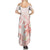 Polynesia Hammerhead Shark Family Matching Summer Maxi Dress and Hawaiian Shirt Tropical Flowers Tribal Pattern Peach