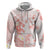 Polynesia Hammerhead Shark Hoodie Tropical Flowers Tribal Pattern Peach