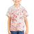 Polynesia Hammerhead Shark Kid Hawaiian Shirt Tropical Flowers Tribal Pattern Peach