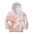 Polynesia Hammerhead Shark Kid Hoodie Tropical Flowers Tribal Pattern Peach