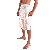 Polynesia Hammerhead Shark Lavalava Tropical Flowers Tribal Pattern Peach LT05 - Polynesian Pride