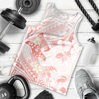 Polynesia Hammerhead Shark Men Tank Top Tropical Flowers Tribal Pattern Peach LT05 - Polynesian Pride