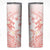 Polynesia Hammerhead Shark Skinny Tumbler Tropical Flowers Tribal Pattern Peach