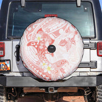 Polynesia Hammerhead Shark Spare Tire Cover Tropical Flowers Tribal Pattern Peach LT05 Peach - Polynesian Pride