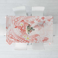 Polynesia Hammerhead Shark Tablecloth Tropical Flowers Tribal Pattern Peach LT05 Peach - Polynesian Pride