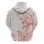 Polynesia Hammerhead Shark Zip Hoodie Tropical Flowers Tribal Pattern Peach