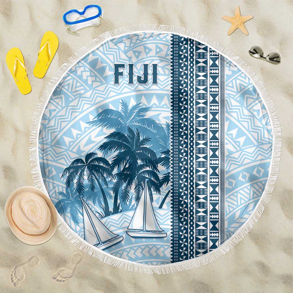 Fiji Regatta Beach Blanket Palm Tree Tapa Pattern - Polynesian Pride