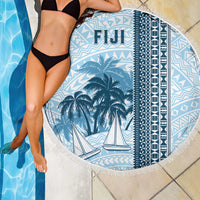 Fiji Regatta Beach Blanket Palm Tree Tapa Pattern - Polynesian Pride
