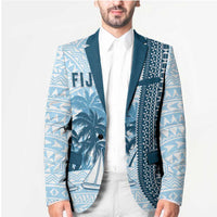 Custom Fiji Regatta Blazer Palm Tree Tapa Pattern - Polynesian Pride