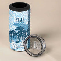 Custom Fiji Regatta 4 in 1 Can Cooler Tumbler Palm Tree Tapa Pattern - Polynesian Pride