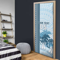 Fiji Regatta Door Cover Palm Tree Tapa Pattern - Polynesian Pride