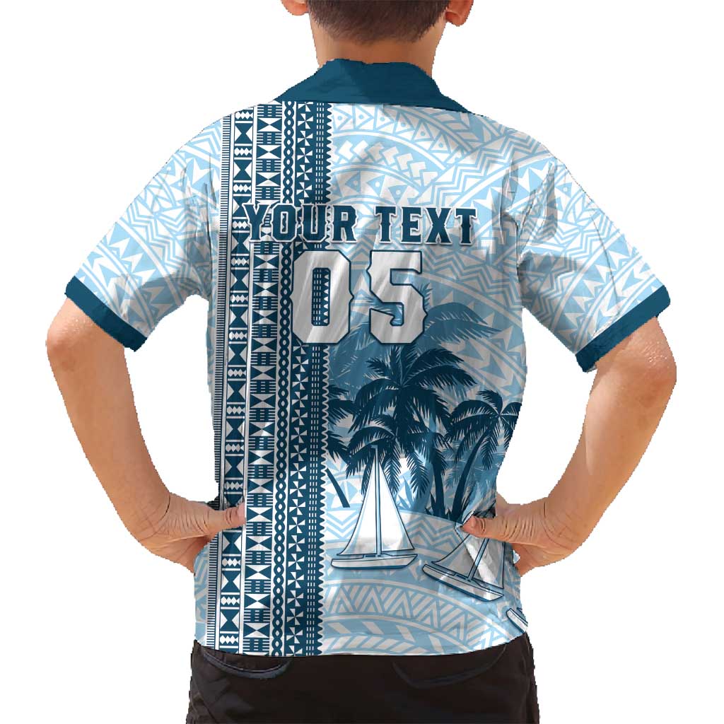 Custom Fiji Regatta Family Matching Puletasi and Hawaiian Shirt Palm Tree Tapa Pattern - Polynesian Pride