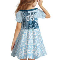 Custom Fiji Regatta Family Matching Summer Maxi Dress and Hawaiian Shirt Palm Tree Tapa Pattern - Polynesian Pride