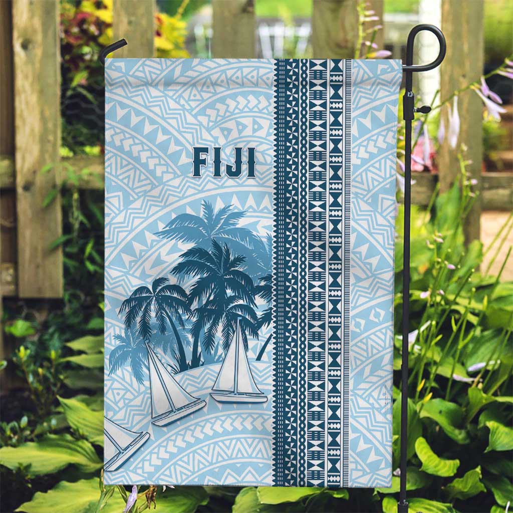 Fiji Regatta Garden Flag Palm Tree Tapa Pattern - Polynesian Pride
