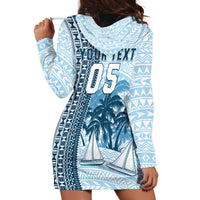 Custom Fiji Regatta Hoodie Dress Palm Tree Tapa Pattern - Polynesian Pride