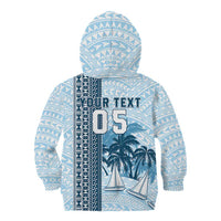 Custom Fiji Regatta Kid Hoodie Palm Tree Tapa Pattern - Polynesian Pride