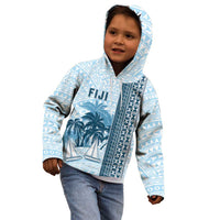 Custom Fiji Regatta Kid Hoodie Palm Tree Tapa Pattern - Polynesian Pride
