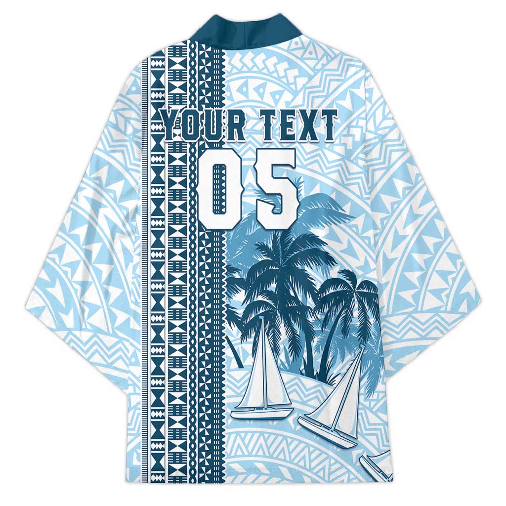 Custom Fiji Regatta Kimono Palm Tree Tapa Pattern - Polynesian Pride