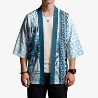 Custom Fiji Regatta Kimono Palm Tree Tapa Pattern - Polynesian Pride