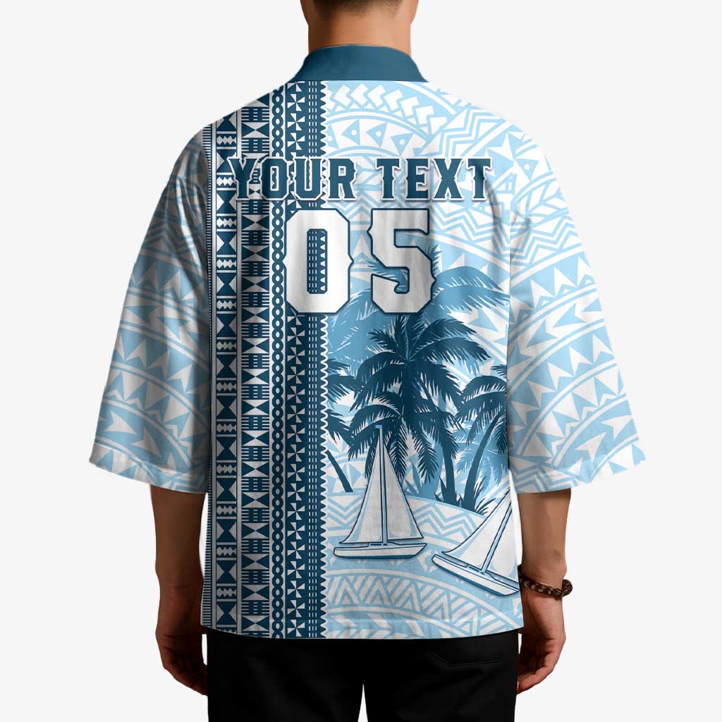 Custom Fiji Regatta Kimono Palm Tree Tapa Pattern - Polynesian Pride
