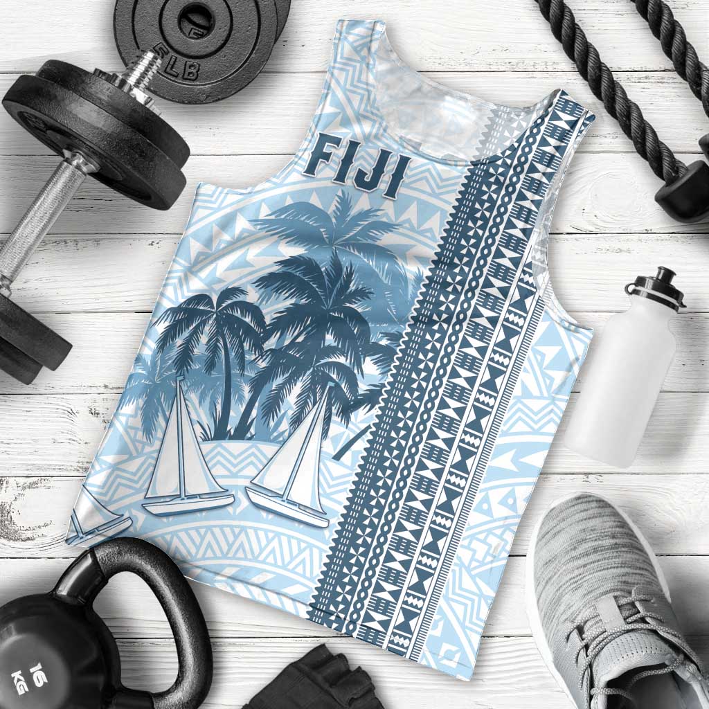 Custom Fiji Regatta Men Tank Top Palm Tree Tapa Pattern - Polynesian Pride