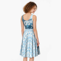 Custom Fiji Regatta Midi Dress Palm Tree Tapa Pattern - Polynesian Pride