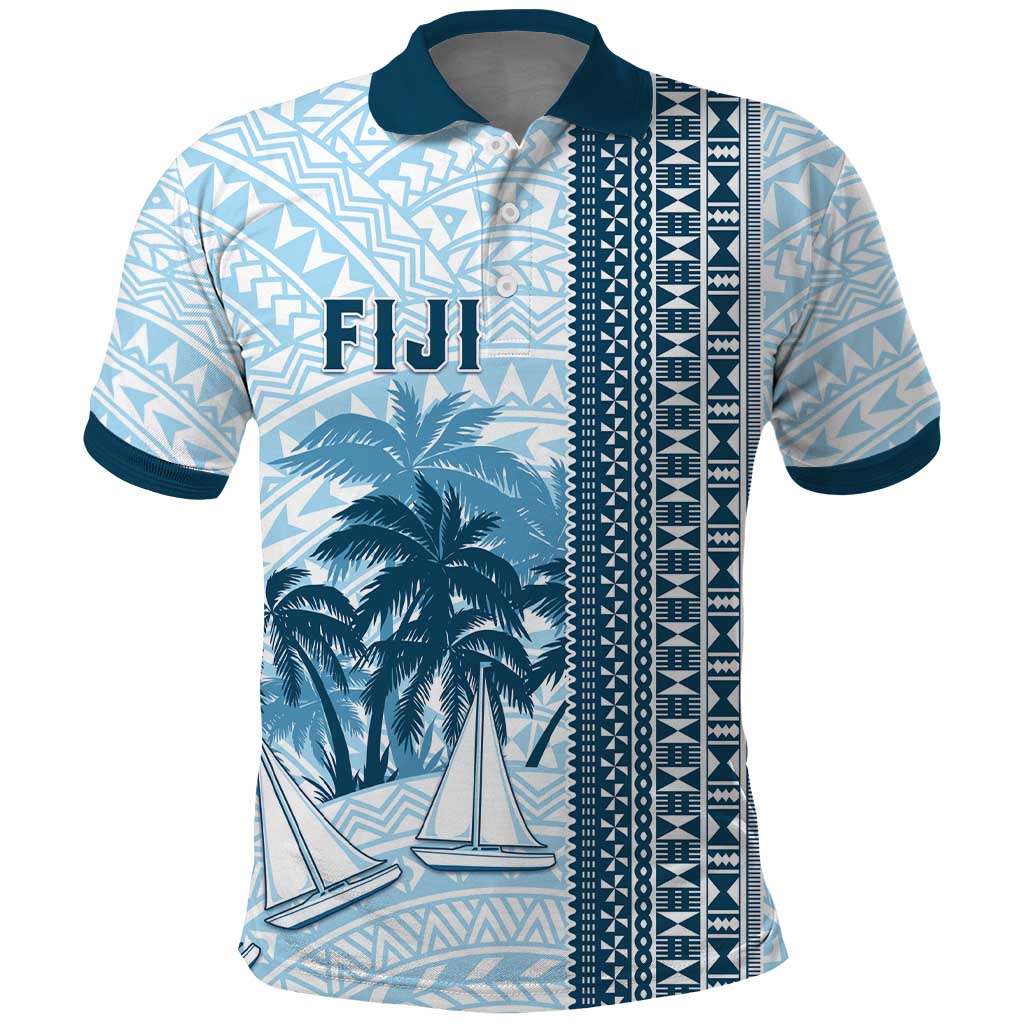 Custom Fiji Regatta Polo Shirt Palm Tree Tapa Pattern - Polynesian Pride
