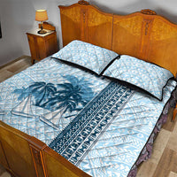 Fiji Regatta Quilt Bed Set Palm Tree Tapa Pattern - Polynesian Pride