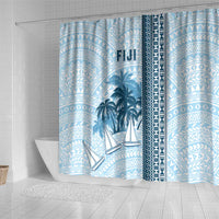 Fiji Regatta Shower Curtain Palm Tree Tapa Pattern - Polynesian Pride