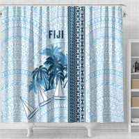 Fiji Regatta Shower Curtain Palm Tree Tapa Pattern - Polynesian Pride