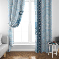 Fiji Regatta Window Curtain Palm Tree Tapa Pattern - Polynesian Pride
