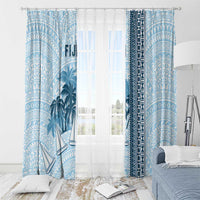 Fiji Regatta Window Curtain Palm Tree Tapa Pattern - Polynesian Pride