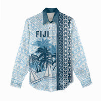 Custom Fiji Regatta Women Casual Shirt Palm Tree Tapa Pattern - Polynesian Pride