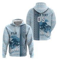 Custom Fiji Regatta Zip Hoodie Palm Tree Tapa Pattern - Polynesian Pride